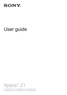 Sony Xperia Z1 manual. Smartphone Instructions.
